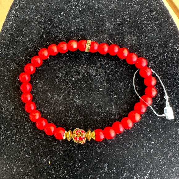 Red Small stone bracelet with red stones - Picture 3 of 9